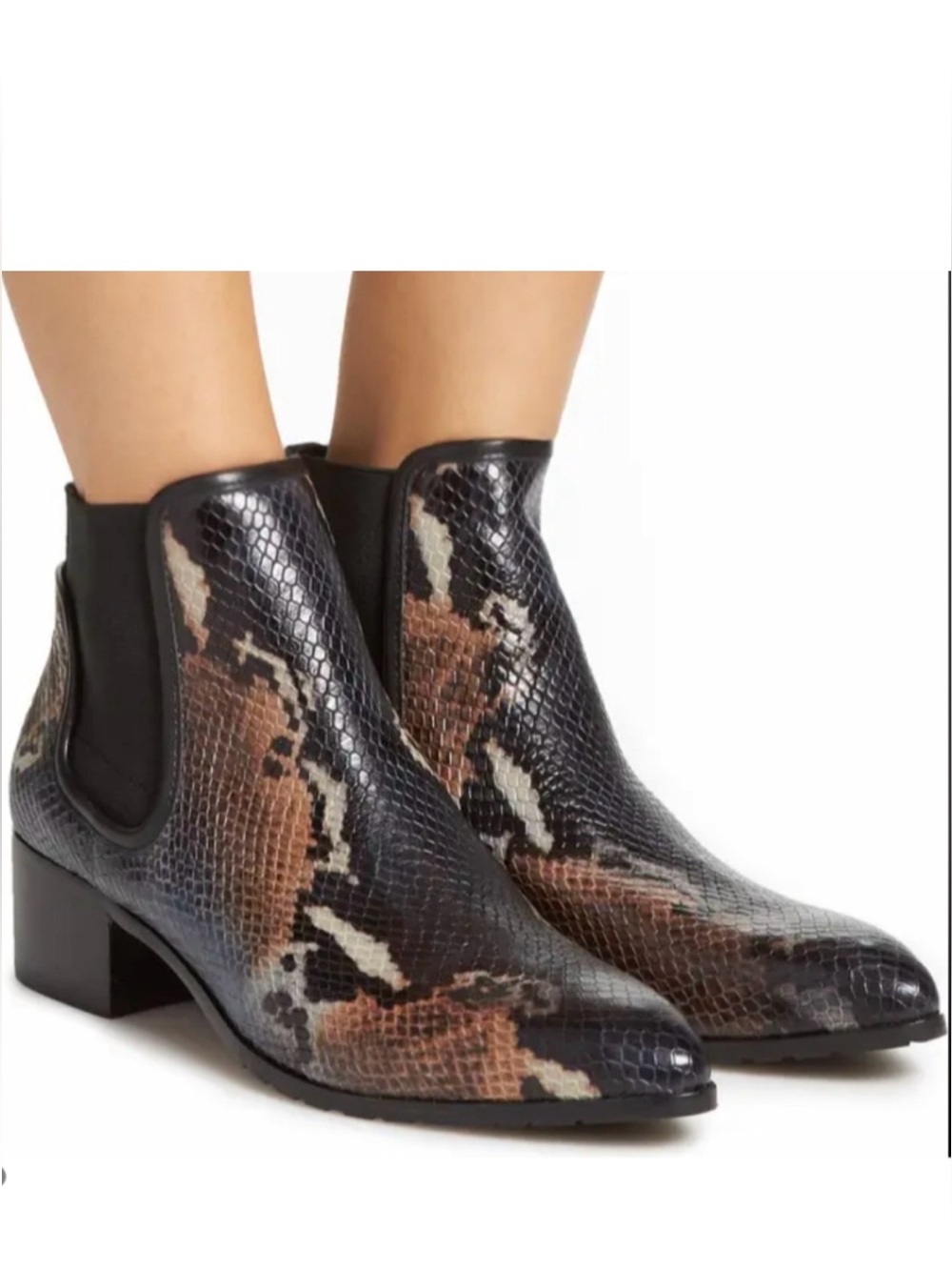 Donald Pliner snakeskin Dyla booties